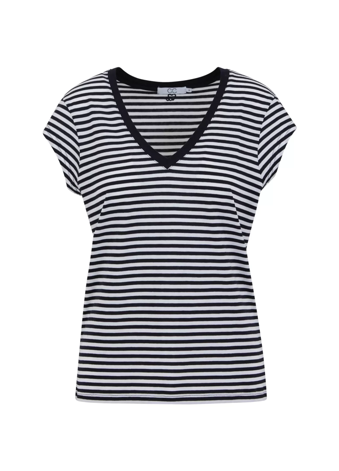 Kvinna Coster Copenhagen T-Shirts*Cc Heart Randig V-Ringad Bas T-Shirt