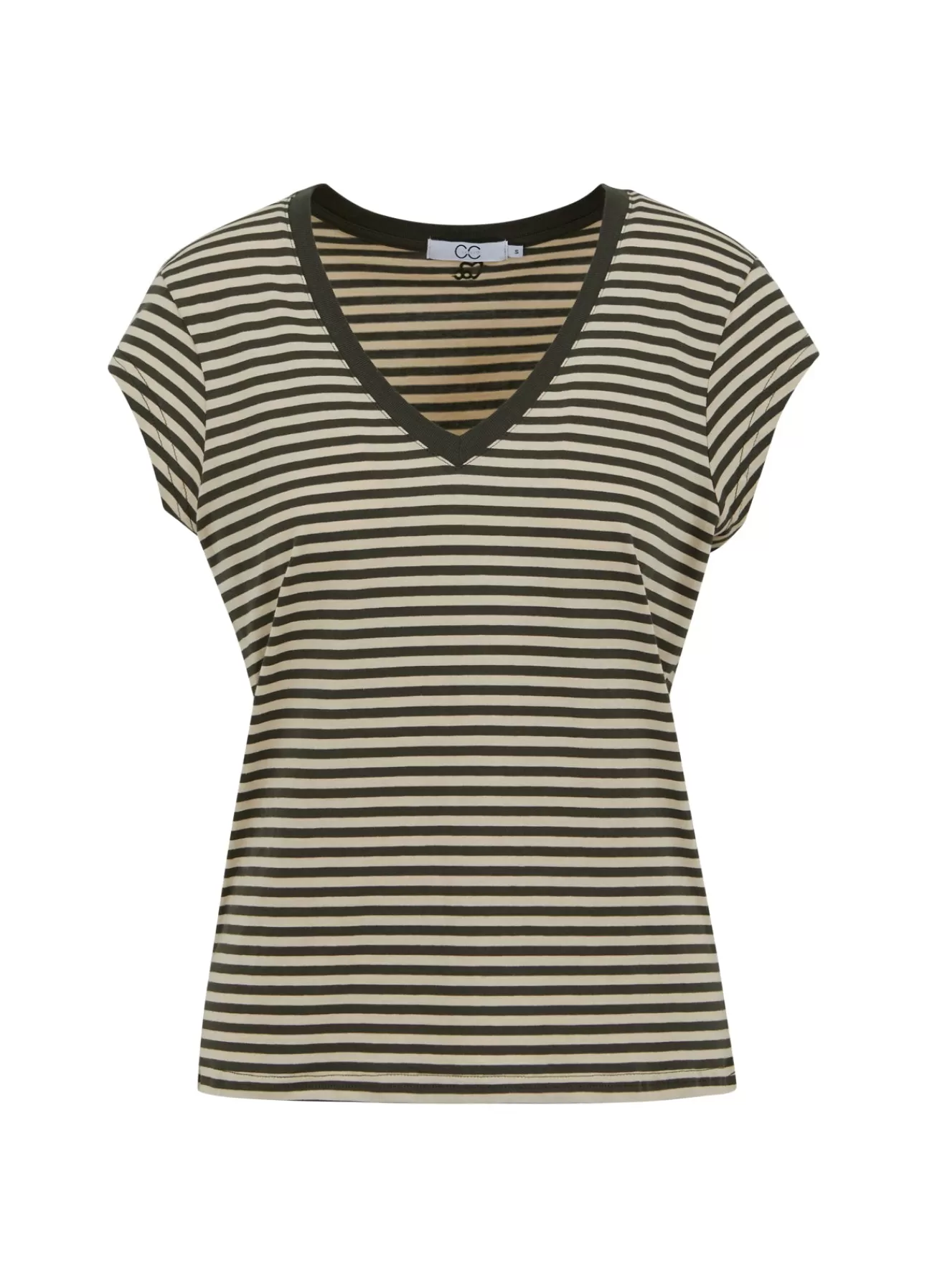 Kvinna Coster Copenhagen T-Shirts*Cc Heart Randig V-Ringad Bas T-Shirt