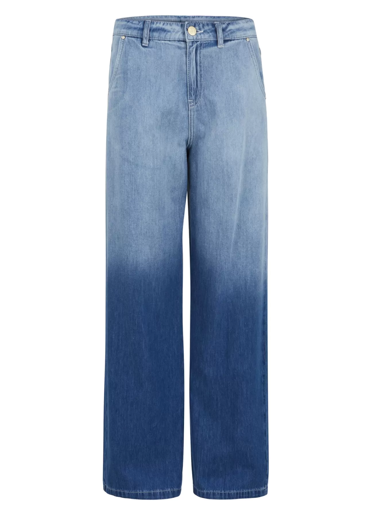 Kvinna Coster Copenhagen Byxor*Jeans Med Vida Ben Och Pressveck