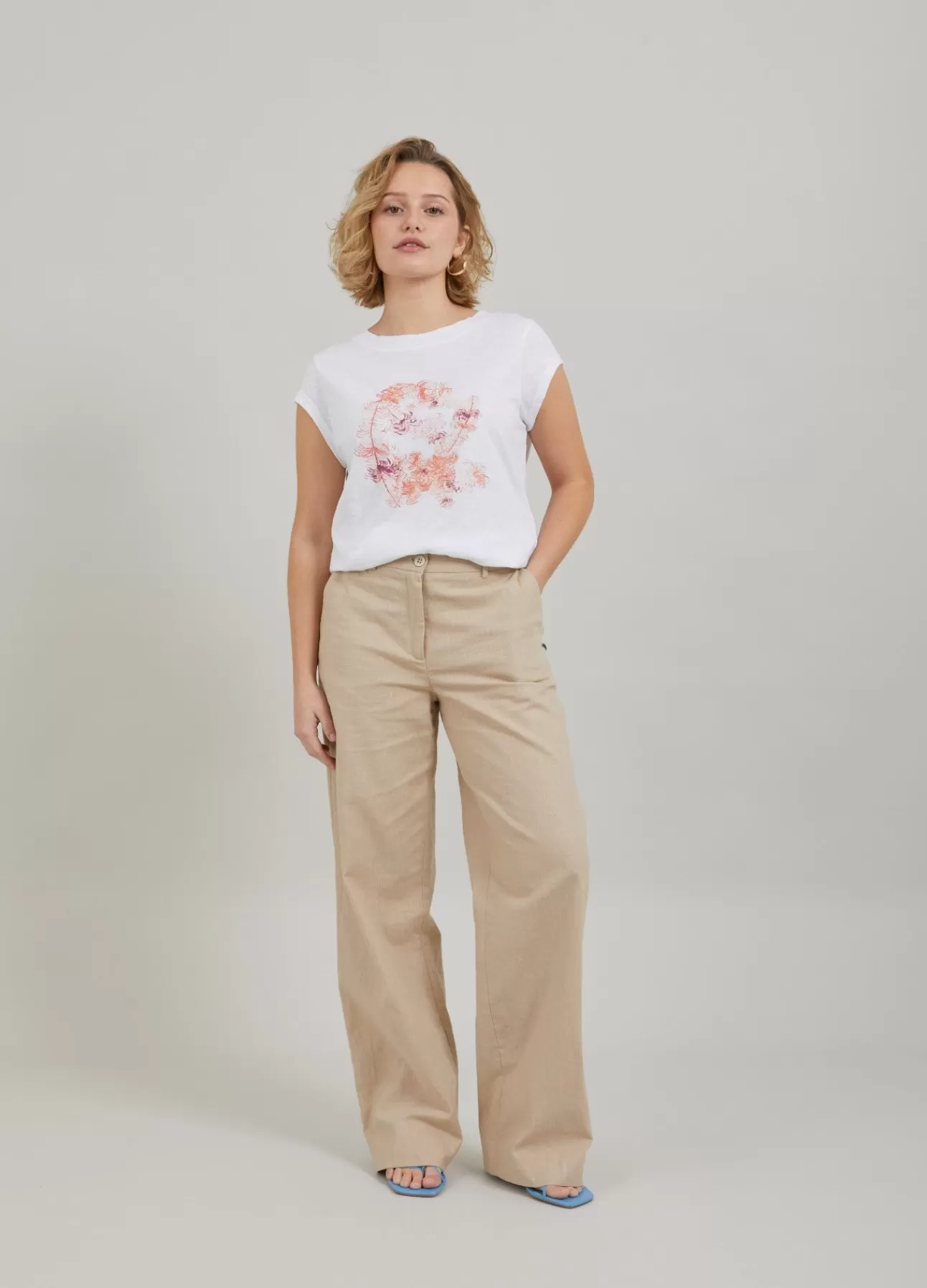 Kvinna Coster Copenhagen T-Shirts*T-Shirt M. Fjadertryck