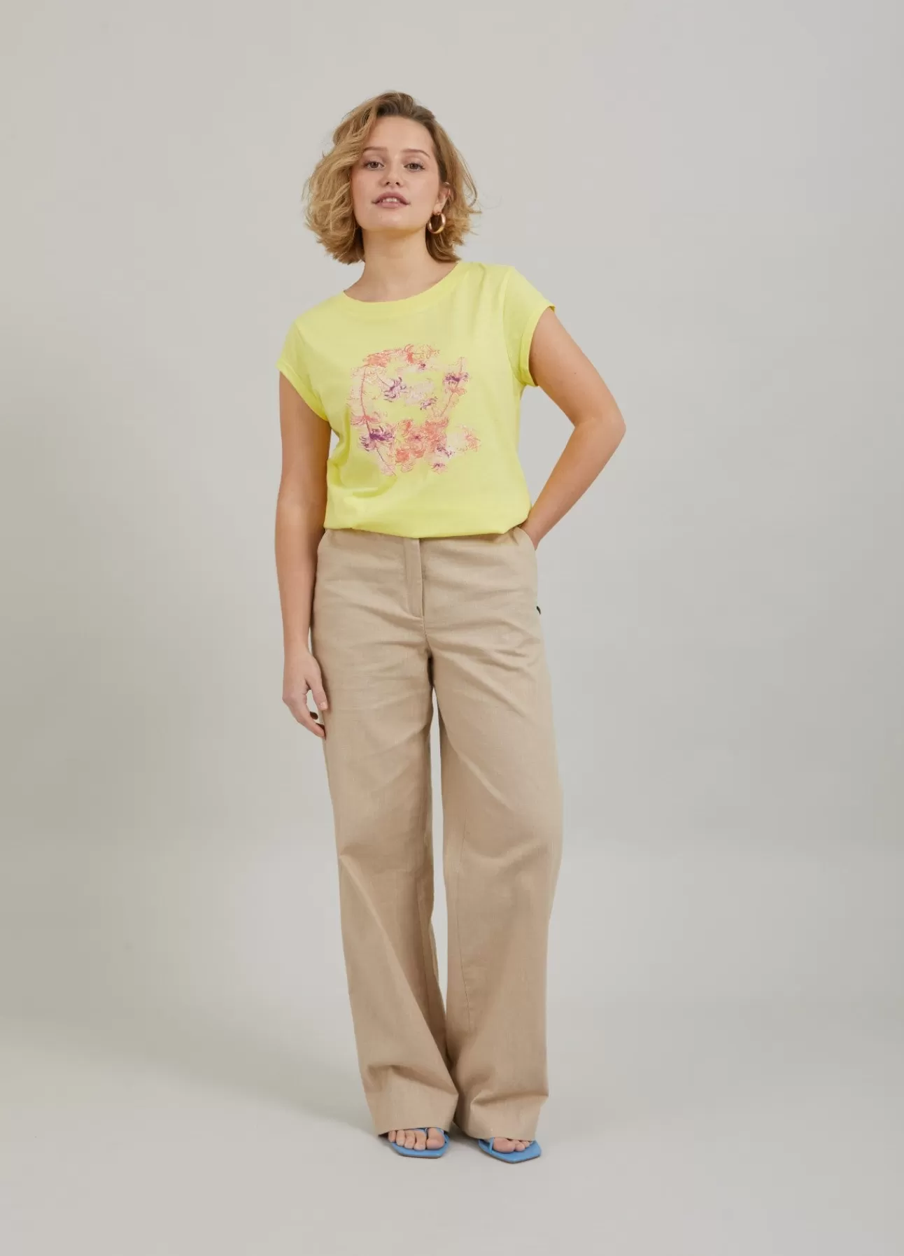 Kvinna Coster Copenhagen T-Shirts*T-Shirt M. Fjadertryck