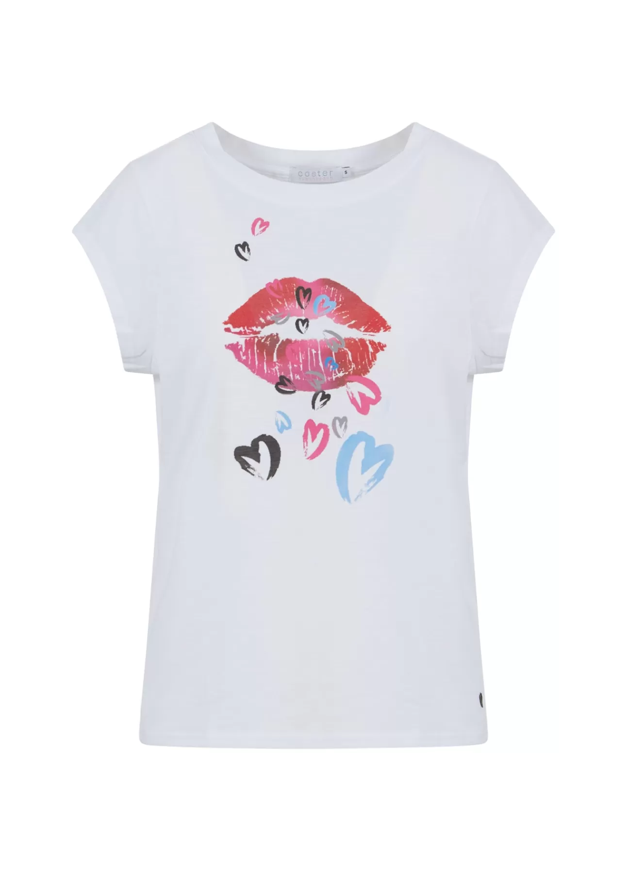 Kvinna Coster Copenhagen T-Shirts*T-Shirt Med Heart Lips Tryck
