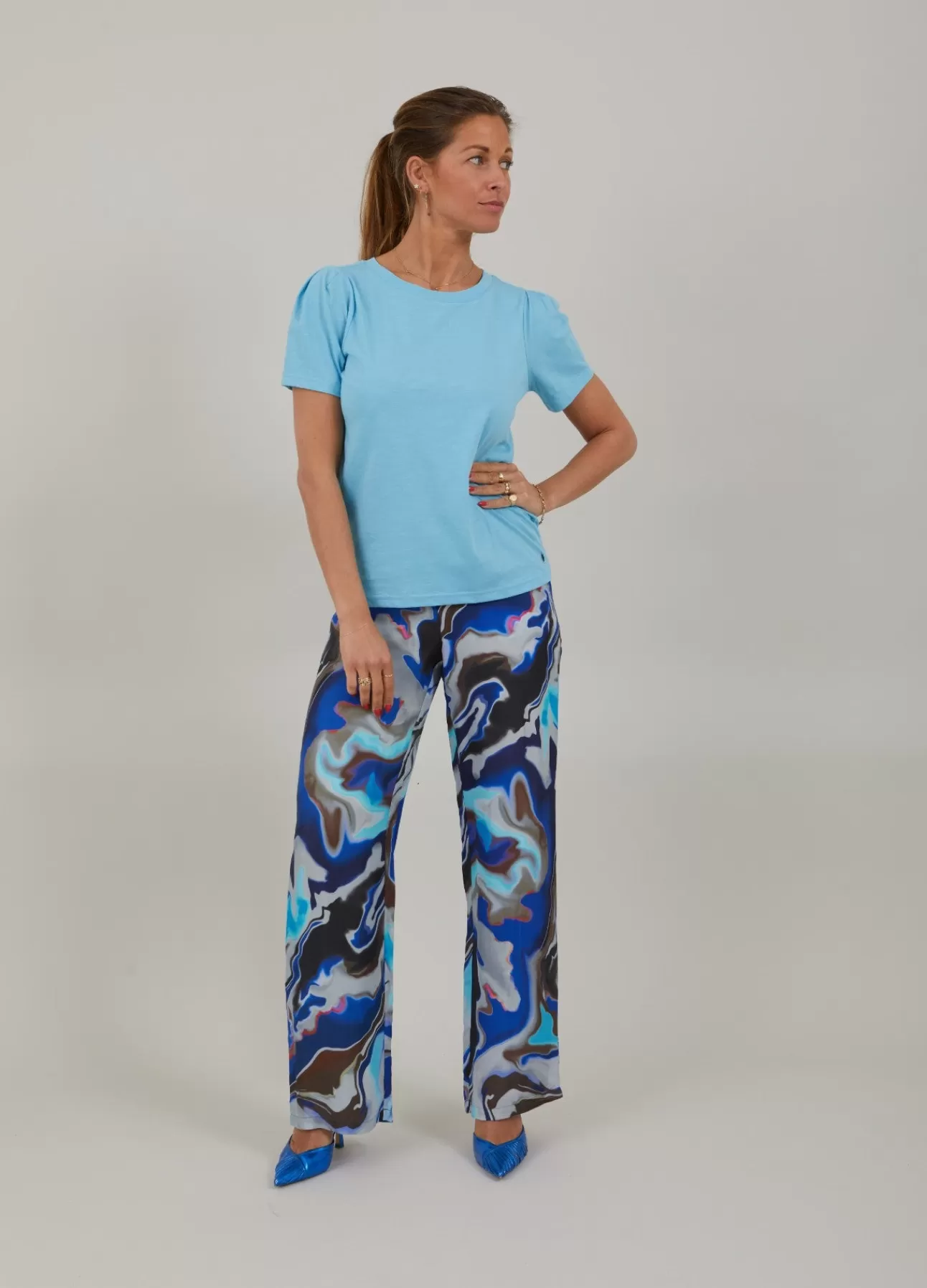Kvinna Coster Copenhagen T-Shirts*T-Shirt Med Plisseringar